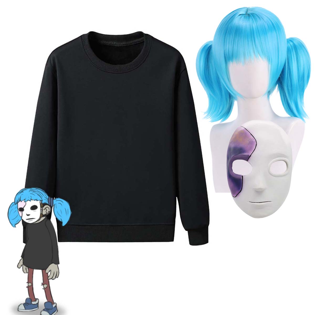 Adult Game Sally Face Cosplay  - đánh giá và giá Black Face Mask Pack