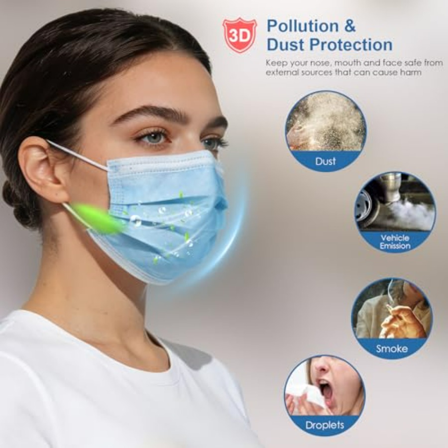 Blue Disposable Face Masks 100 - đánh giá và giá Disposable Mask Blue