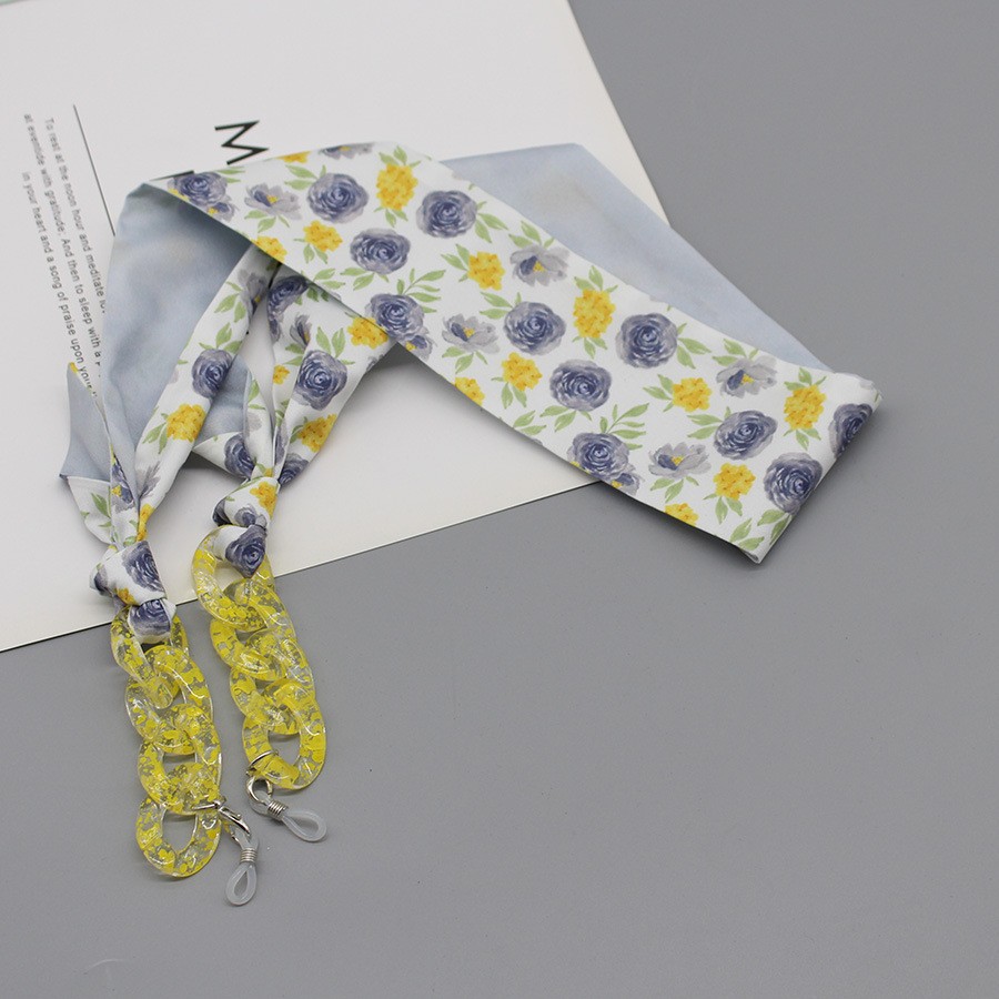Bohemia Print Silk Scarf Glass - đánh giá và giá Mask Chain Holder