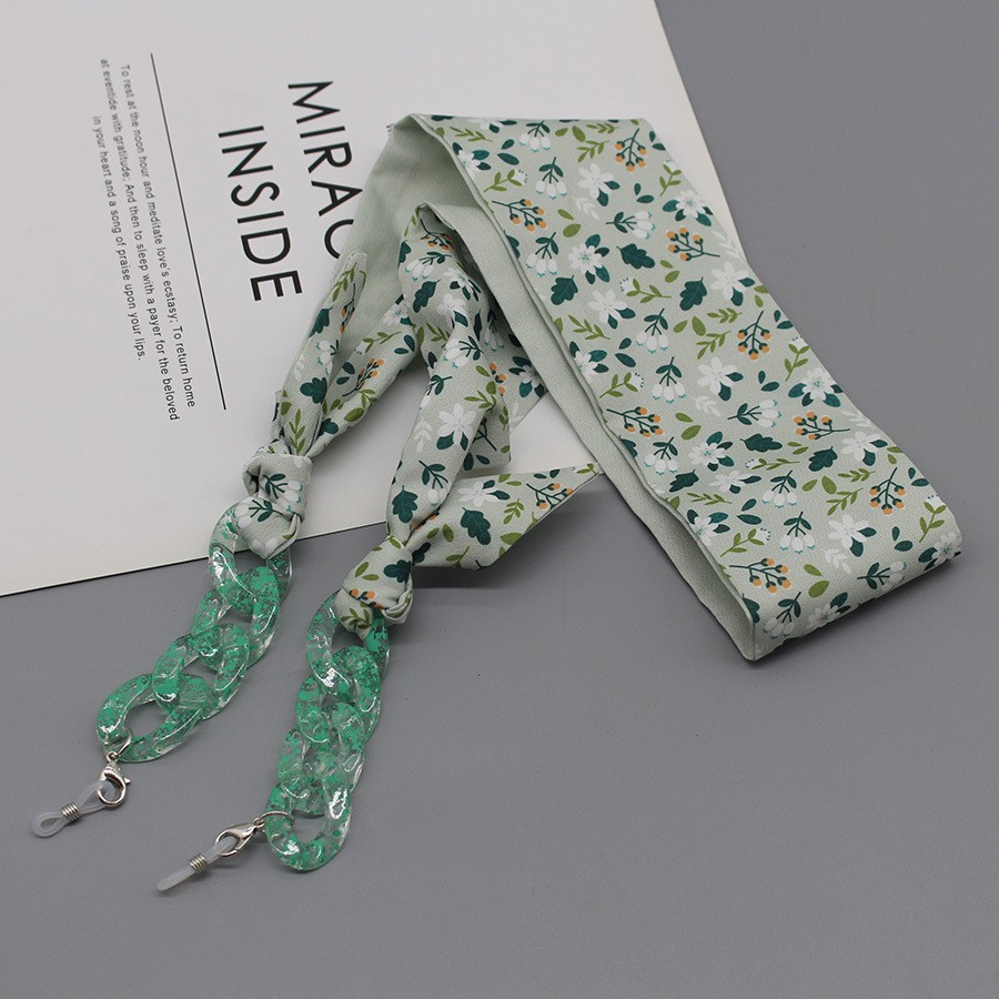 Bohemia Print Silk Scarf Glass - đánh giá và giá Mask Chain Holder