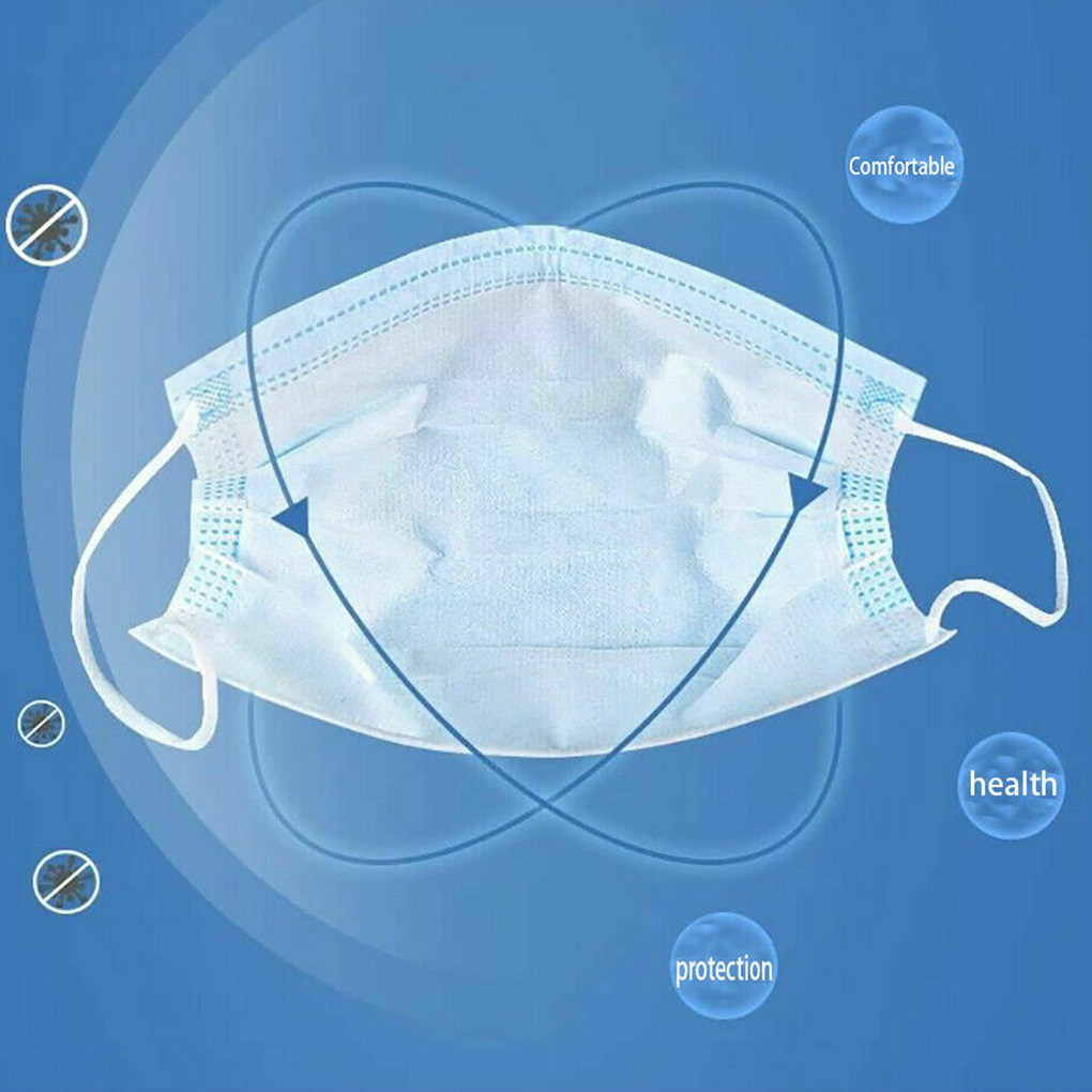 50piece Disposable Face Masks  - đánh giá và giá Disposable Mask Blue