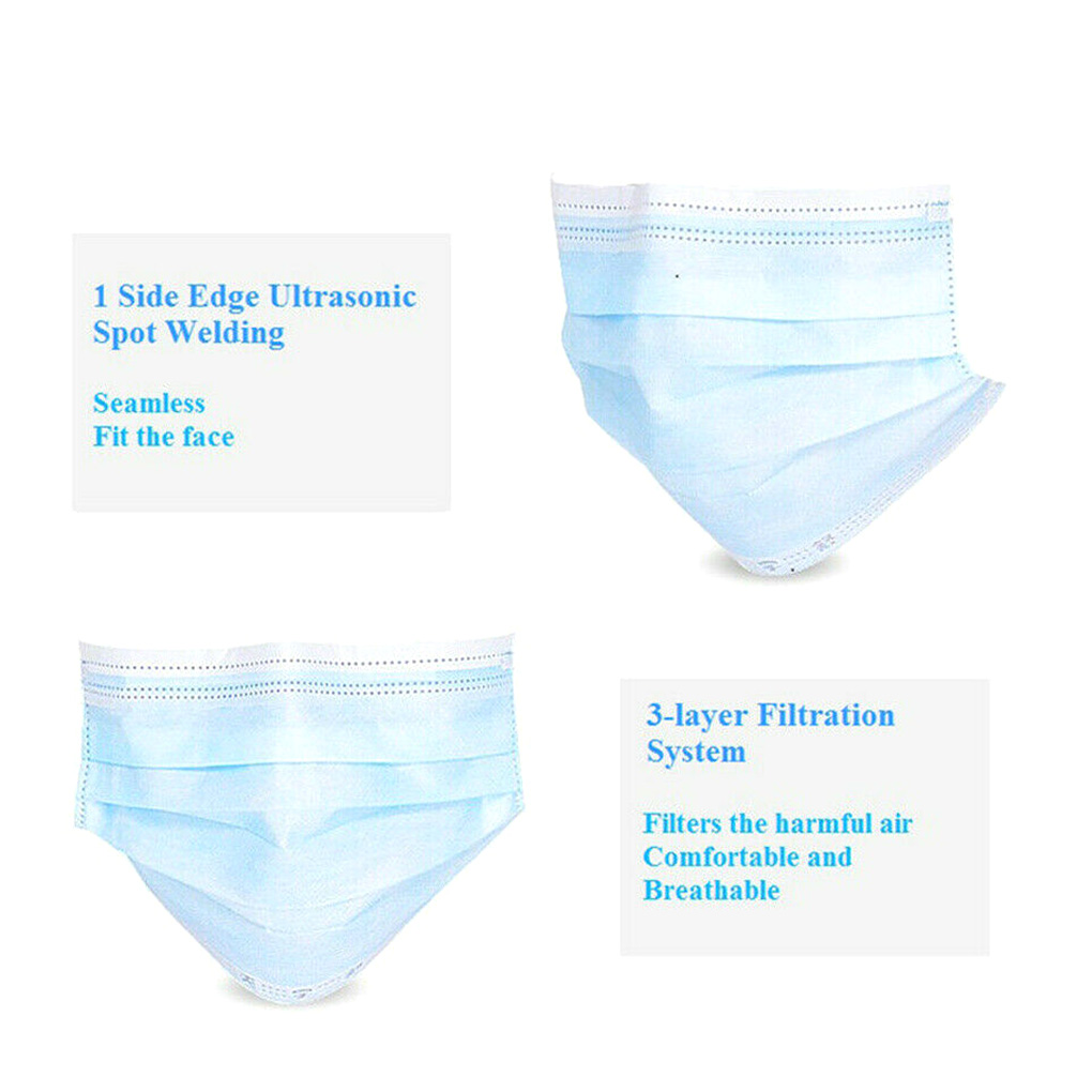 50piece Disposable Face Masks  - đánh giá và giá Disposable Mask Blue